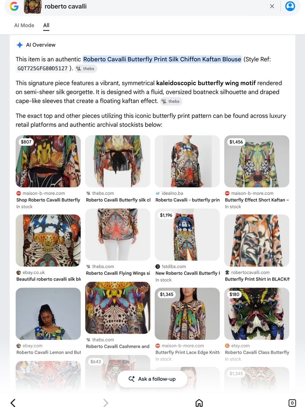 Roberto Cavalli Black Multicolor Butterfly-Print Sheer Tunic Top - Picture 13 of 13